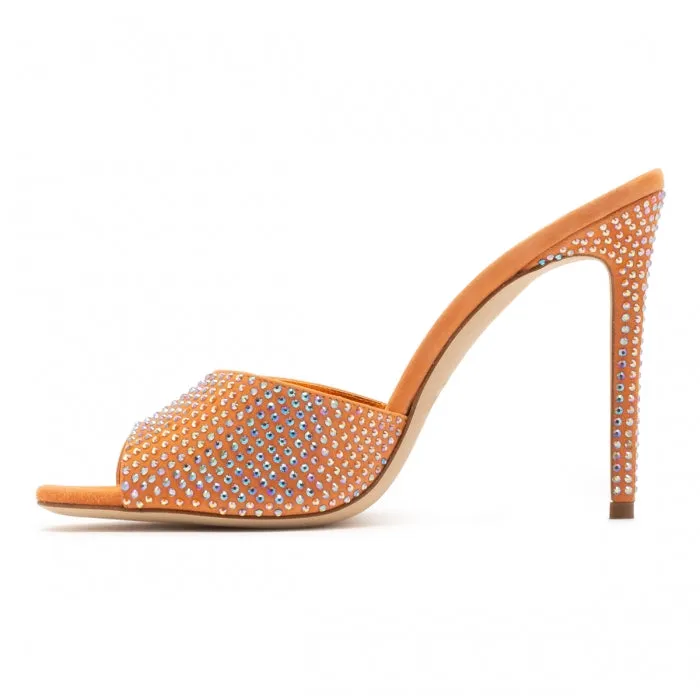 Paris Texas Holly Stiletto Mule Iridescent Amber