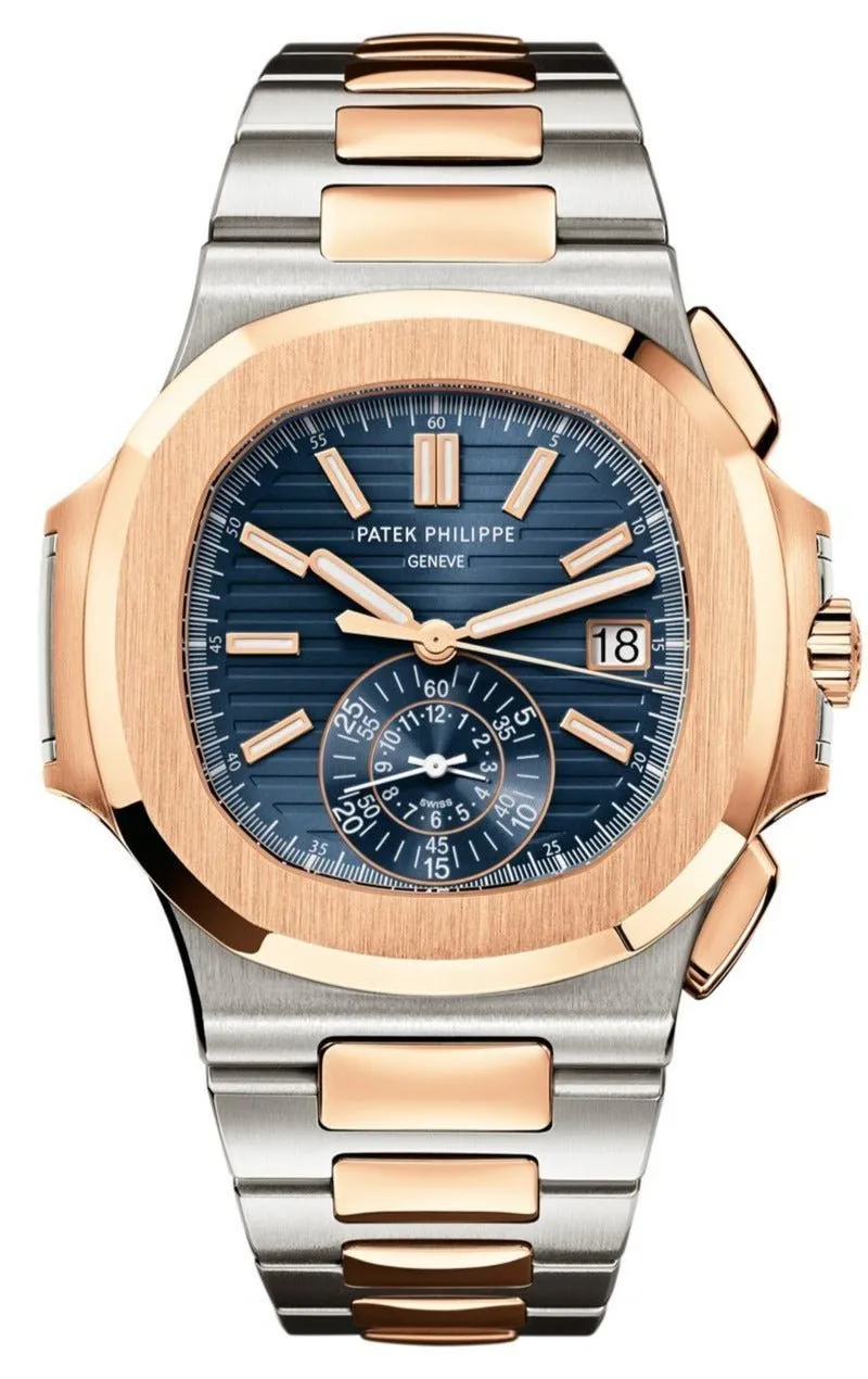 Patek Philippe Nautilus 40.5mm Two Tone Blue Gradient Dial (Ref # 5980/1AR-001)