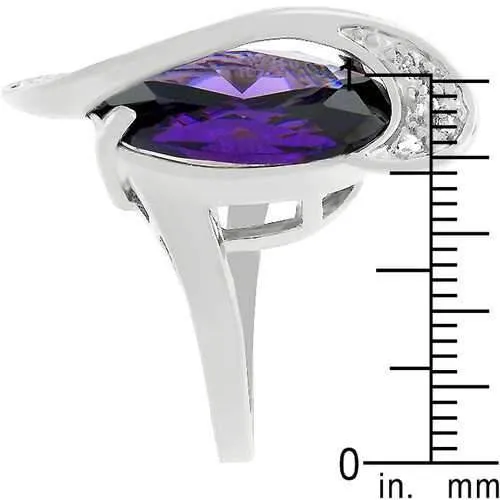 Pave Amethyst Purple Orbit Ring