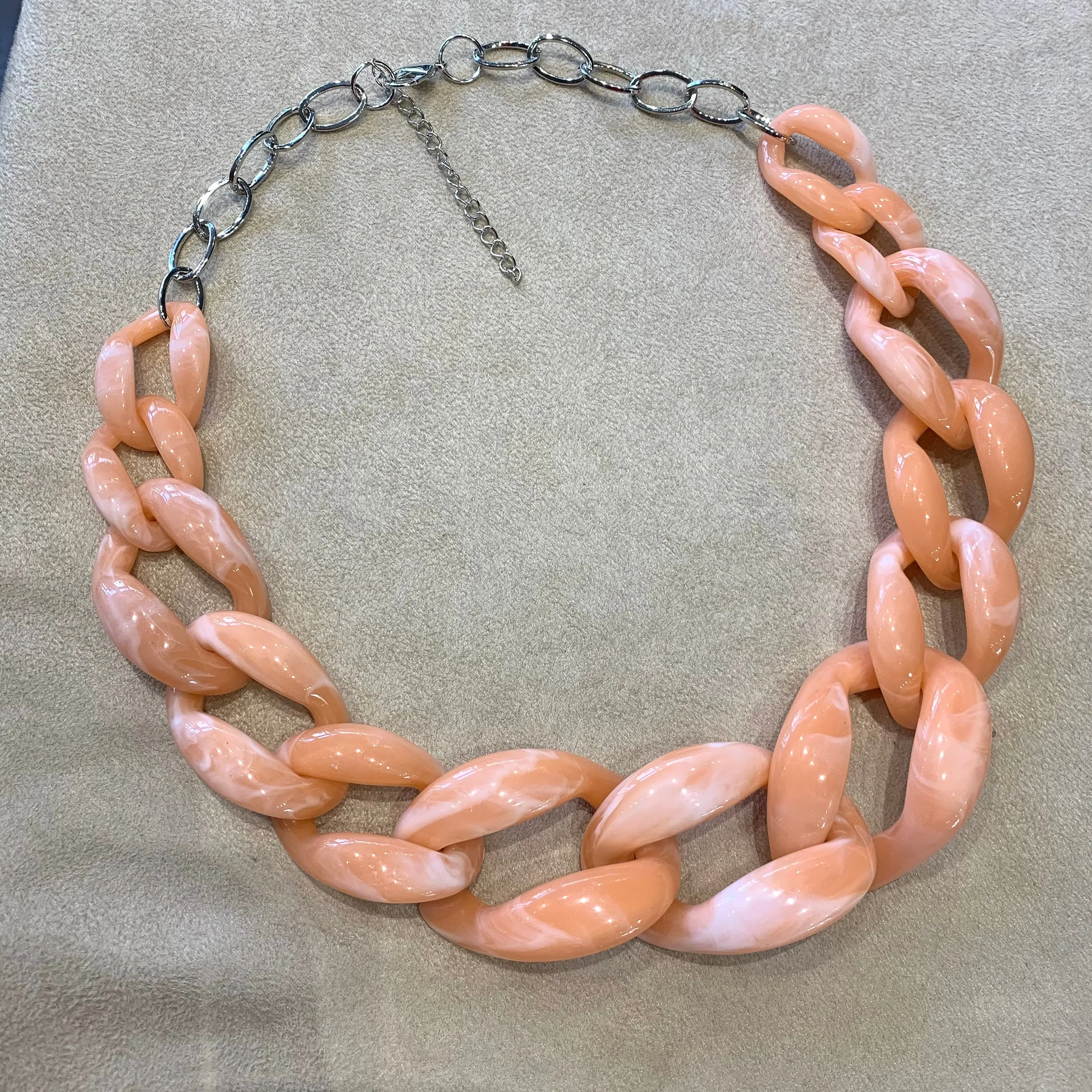 Peach Acrylic chain necklace