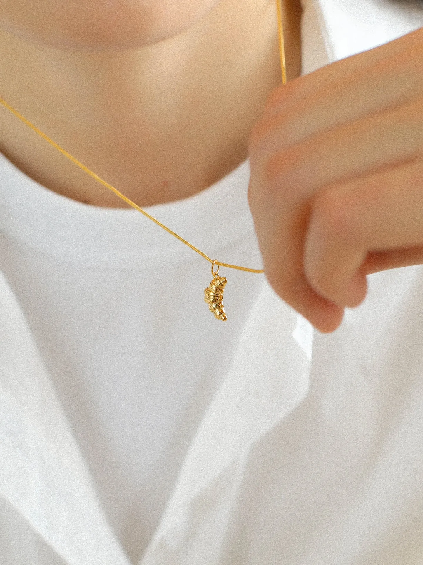 Petite Croissant Pendant Necklace