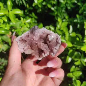 Pink Amethyst Geode with Fluorescent Calcite (#1F)