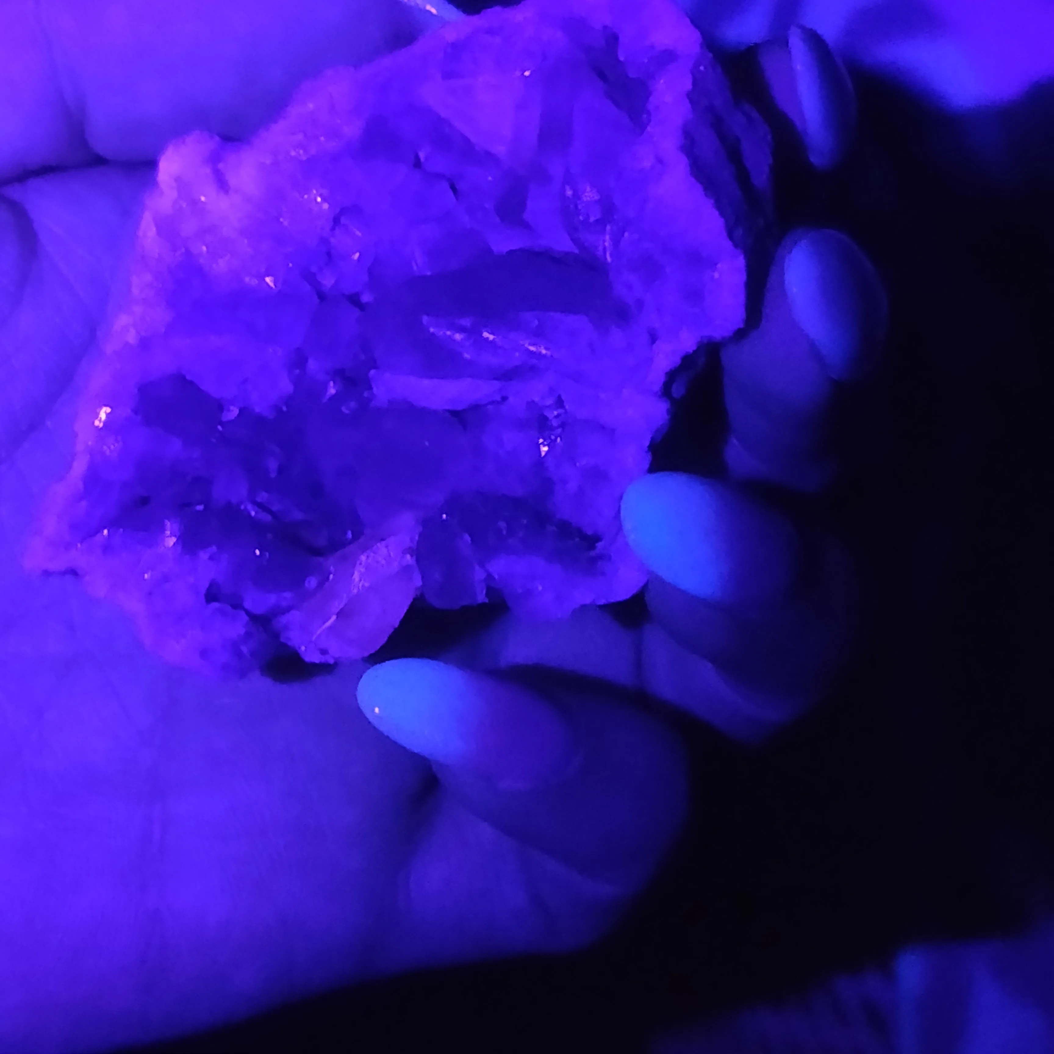 Pink Amethyst Geode with Fluorescent Calcite (#1F)