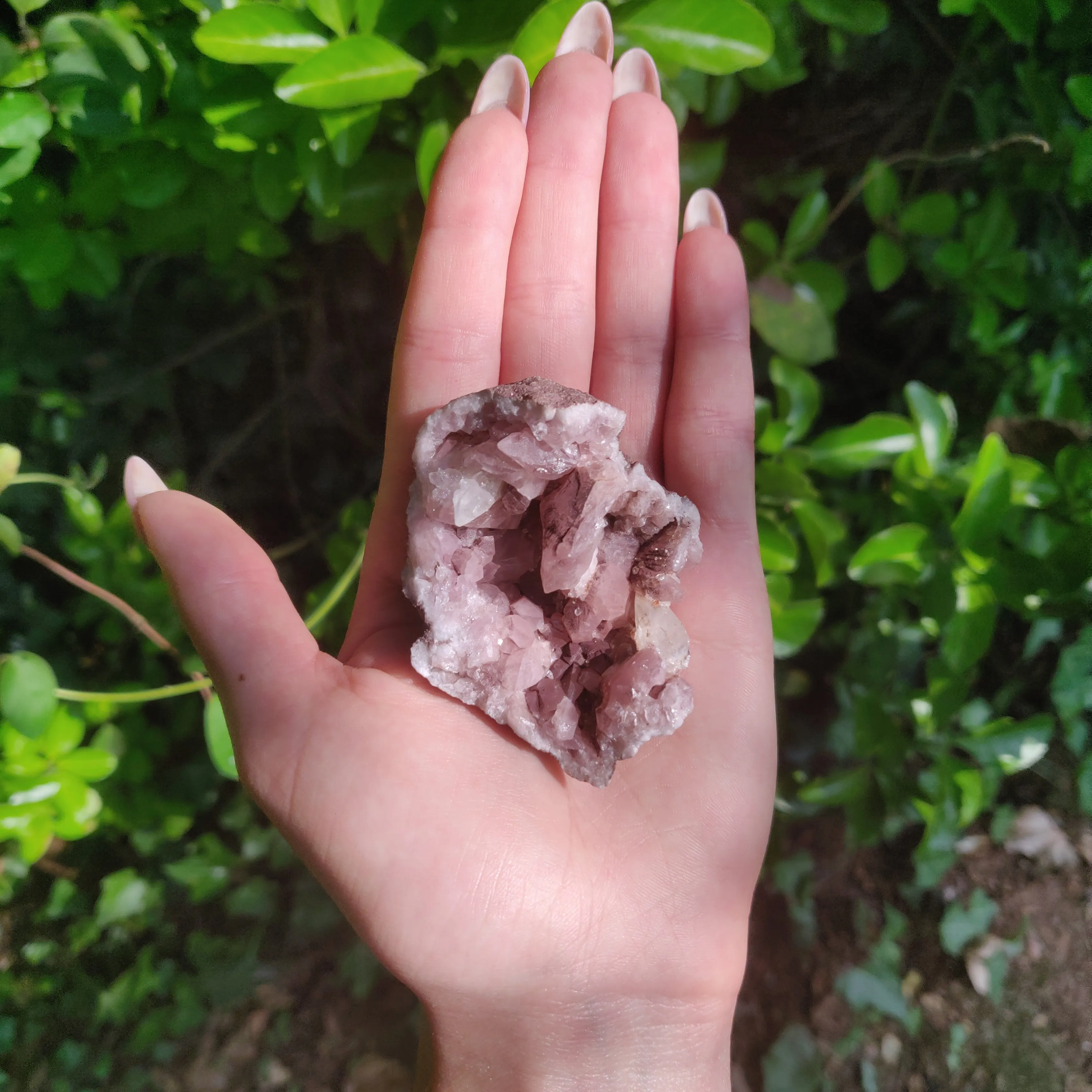 Pink Amethyst Geode with Fluorescent Calcite (#1F)