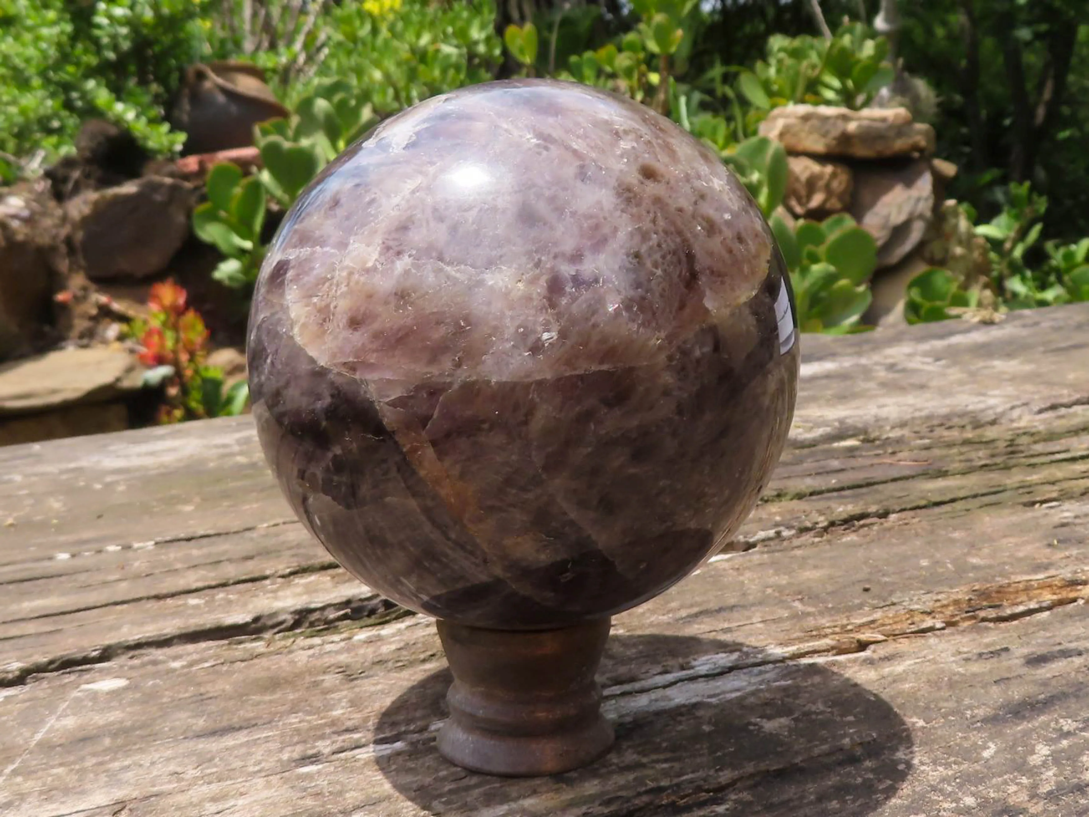 Polished Large Flower Amethyst Sphere x 1 From Madagascar