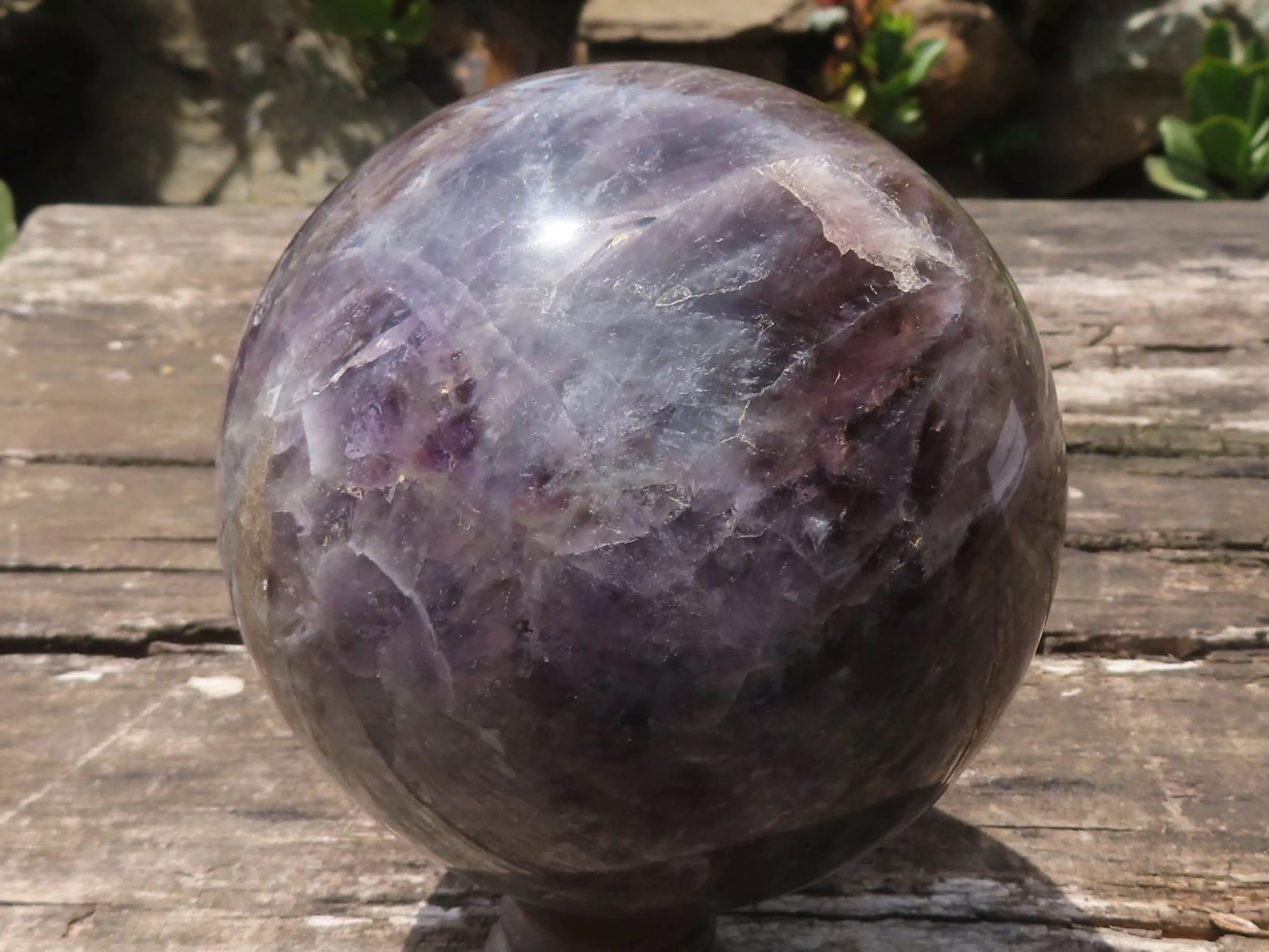 Polished Large Flower Amethyst Sphere x 1 From Madagascar