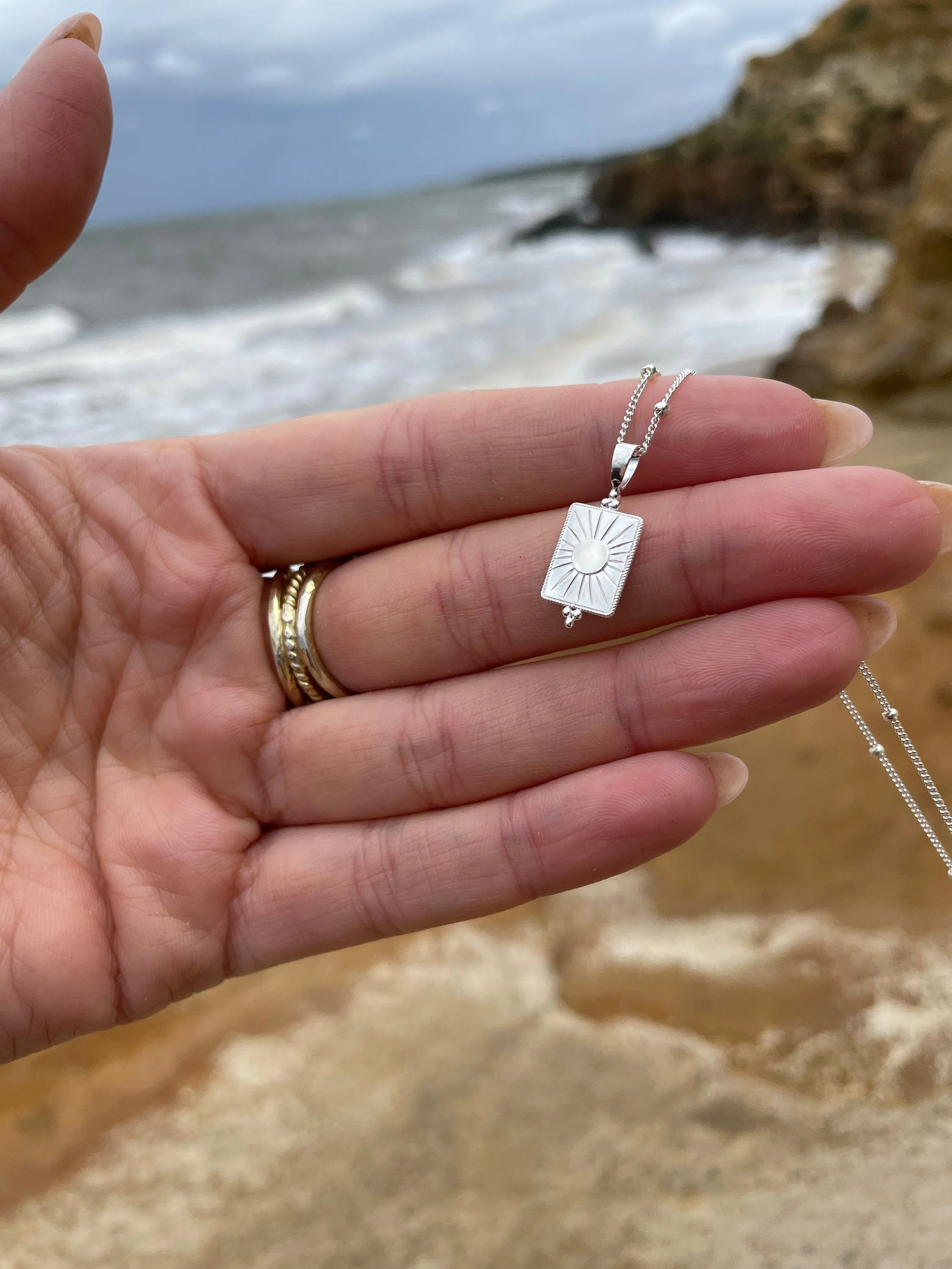 Radiating Sun Silver Pendant