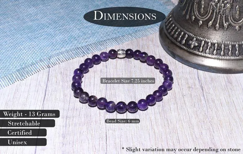 Real Amethyst Stone Healing Bracelet - Purple