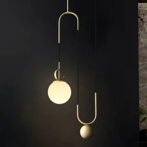 RIKKE Golden Lift Glass Ball Pendant Light