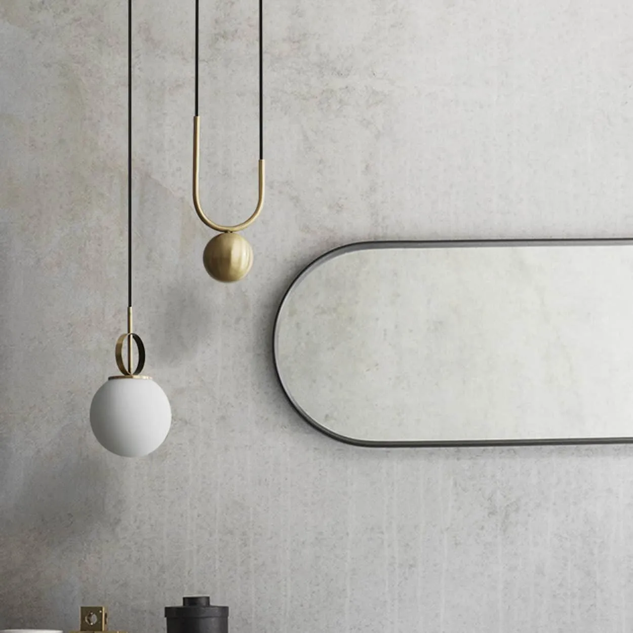 RIKKE Golden Lift Glass Ball Pendant Light