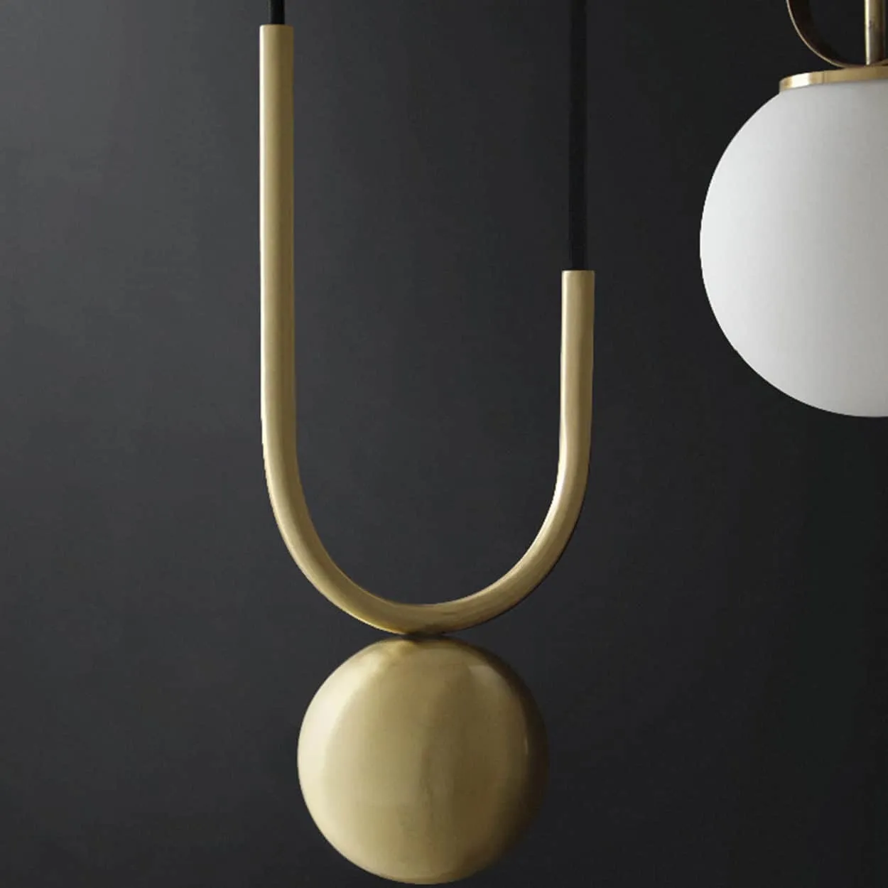 RIKKE Golden Lift Glass Ball Pendant Light