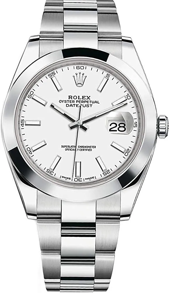 Rolex Datejust 41mm Oyster Bracelet Steel White Index Dial Reference # 126300