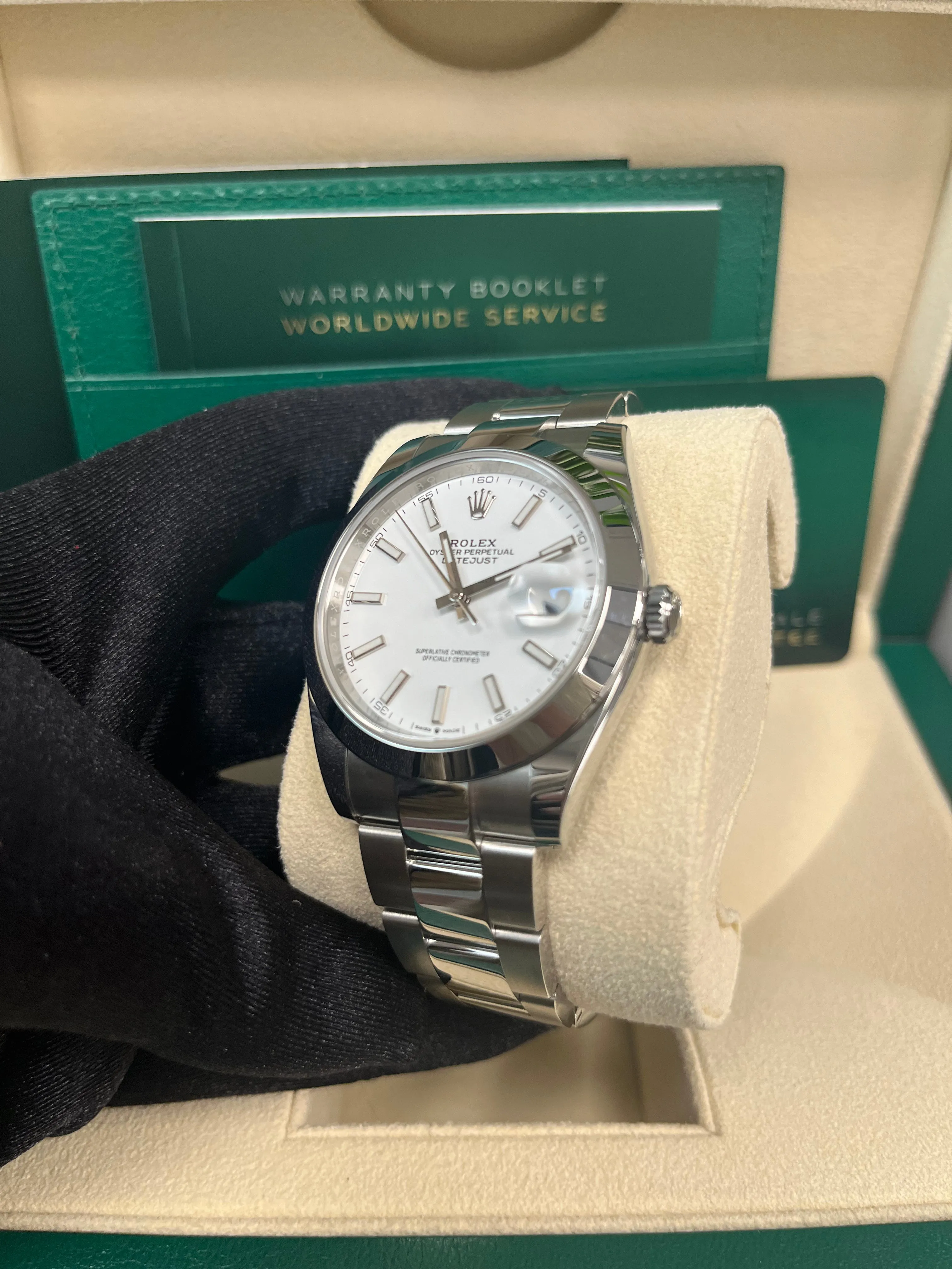 Rolex Datejust 41mm Oyster Bracelet Steel White Index Dial Reference # 126300