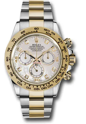 Rolex Yellow Rolesor Cosmograph Daytona 40 Watch - Mother-Of-Pearl Diamond Dial - 116503 md