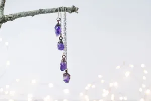 SALE Raw crystal  | Amethyst crystal earrings