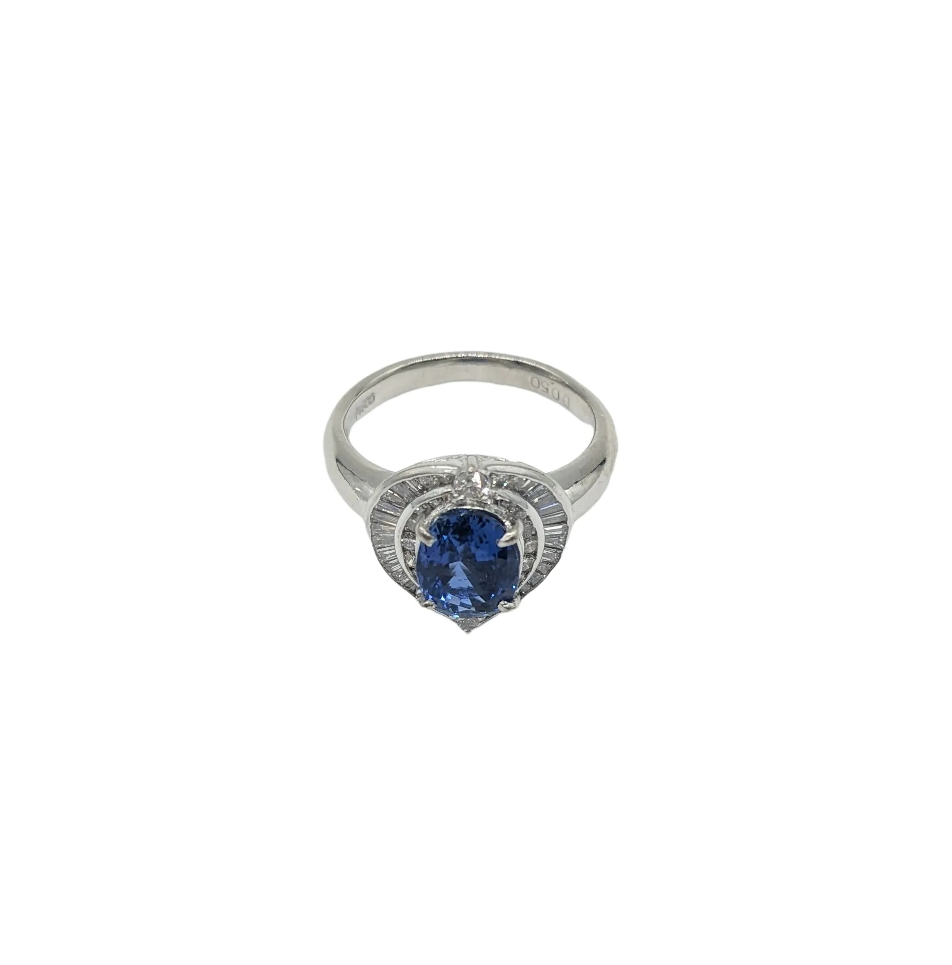 Sapphire and Diamond Double Halo Ladies Ring