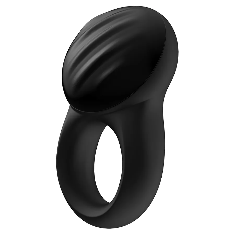 Satisfyer Signet Black Silicone Vibrating Cock Ring with App Control