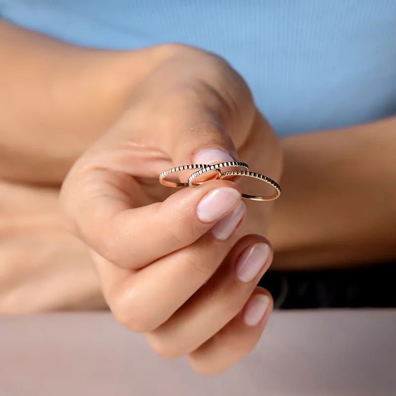 Silhouette Stacking Ring – 14K Solid Gold, Perfect for Layering