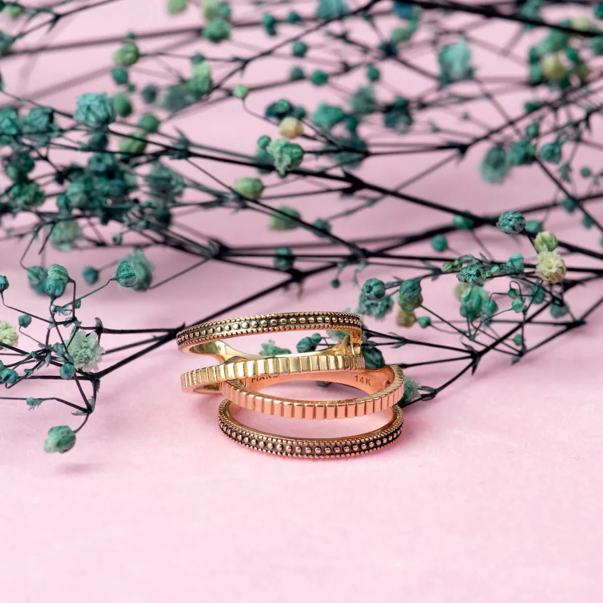 Silhouette Stacking Ring – 14K Solid Gold, Perfect for Layering