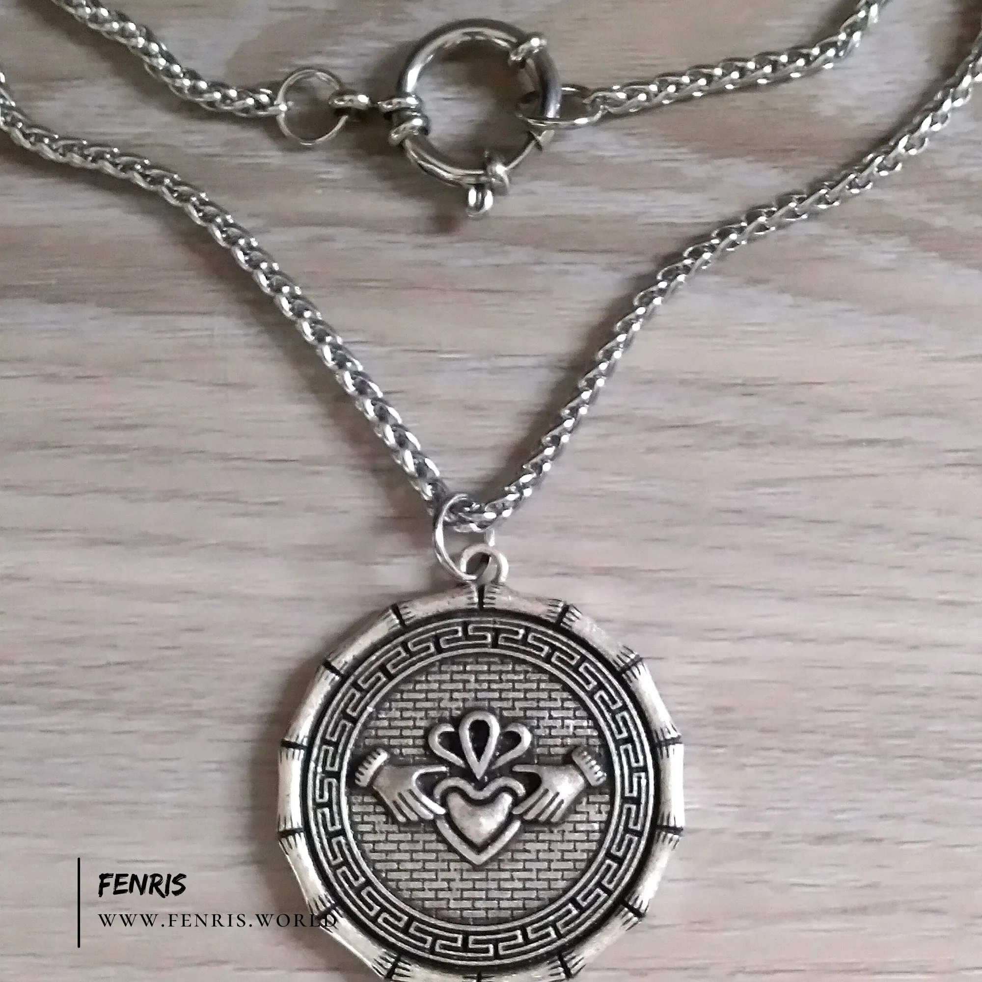 Silver Claddagh Coin Style Necklace Irish Celtic | Fenris