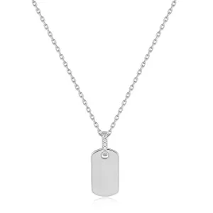 Silver Glam Tag Necklace