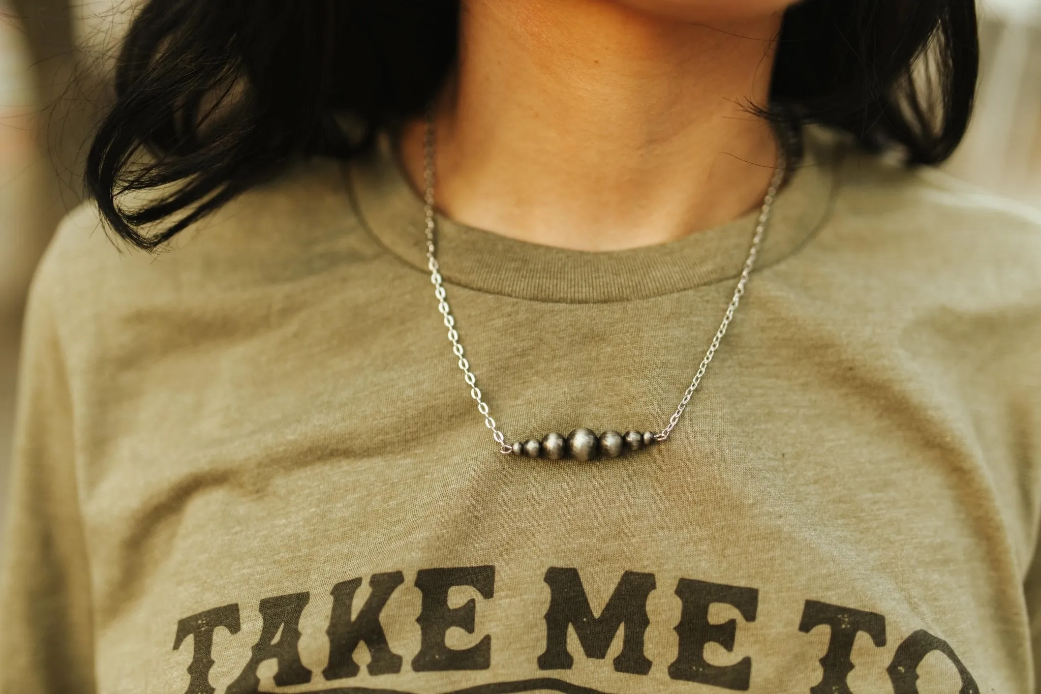 Silver Pearl Chain Necklace