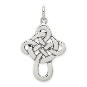 Silver Polish Antique Finish Celtic Cross Charm Pendant