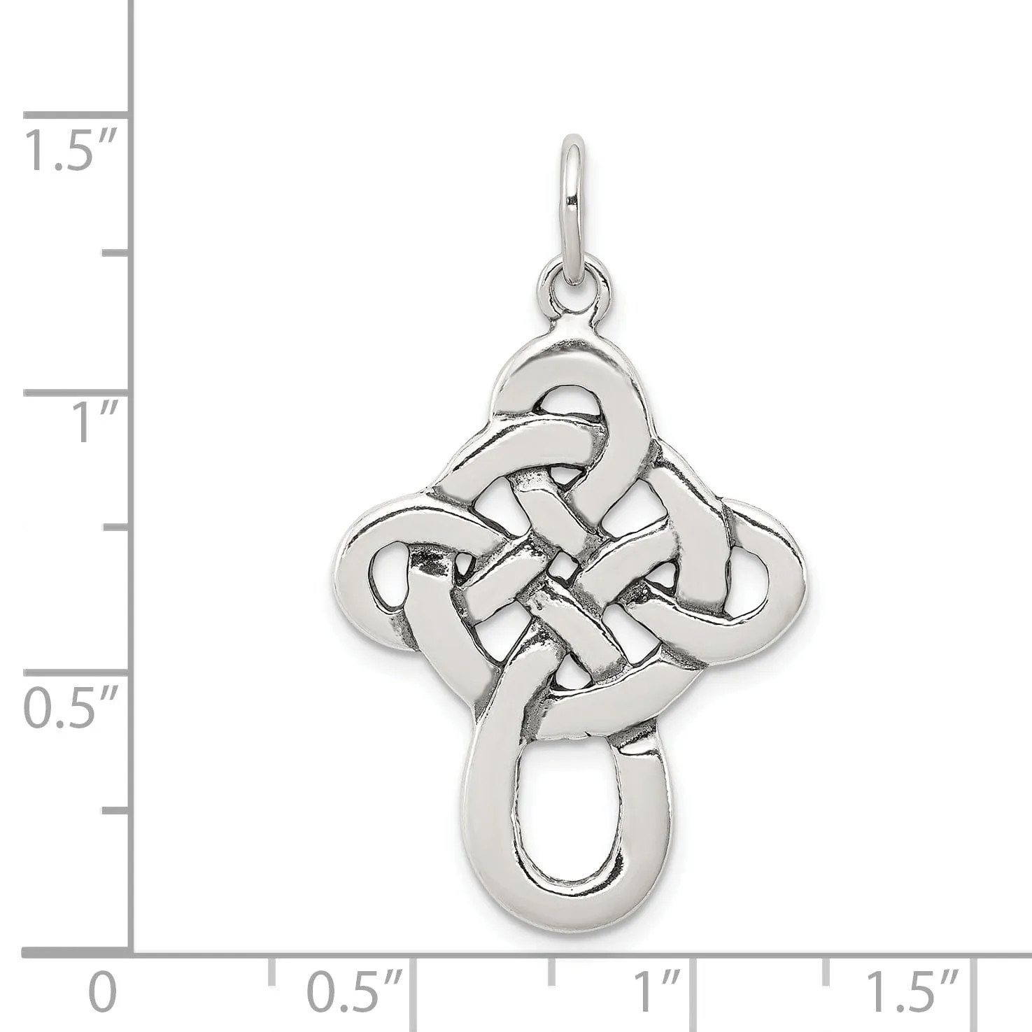 Silver Polish Antique Finish Celtic Cross Charm Pendant