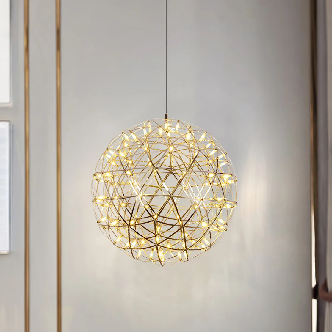 Silver Spark Ball Pendant Light