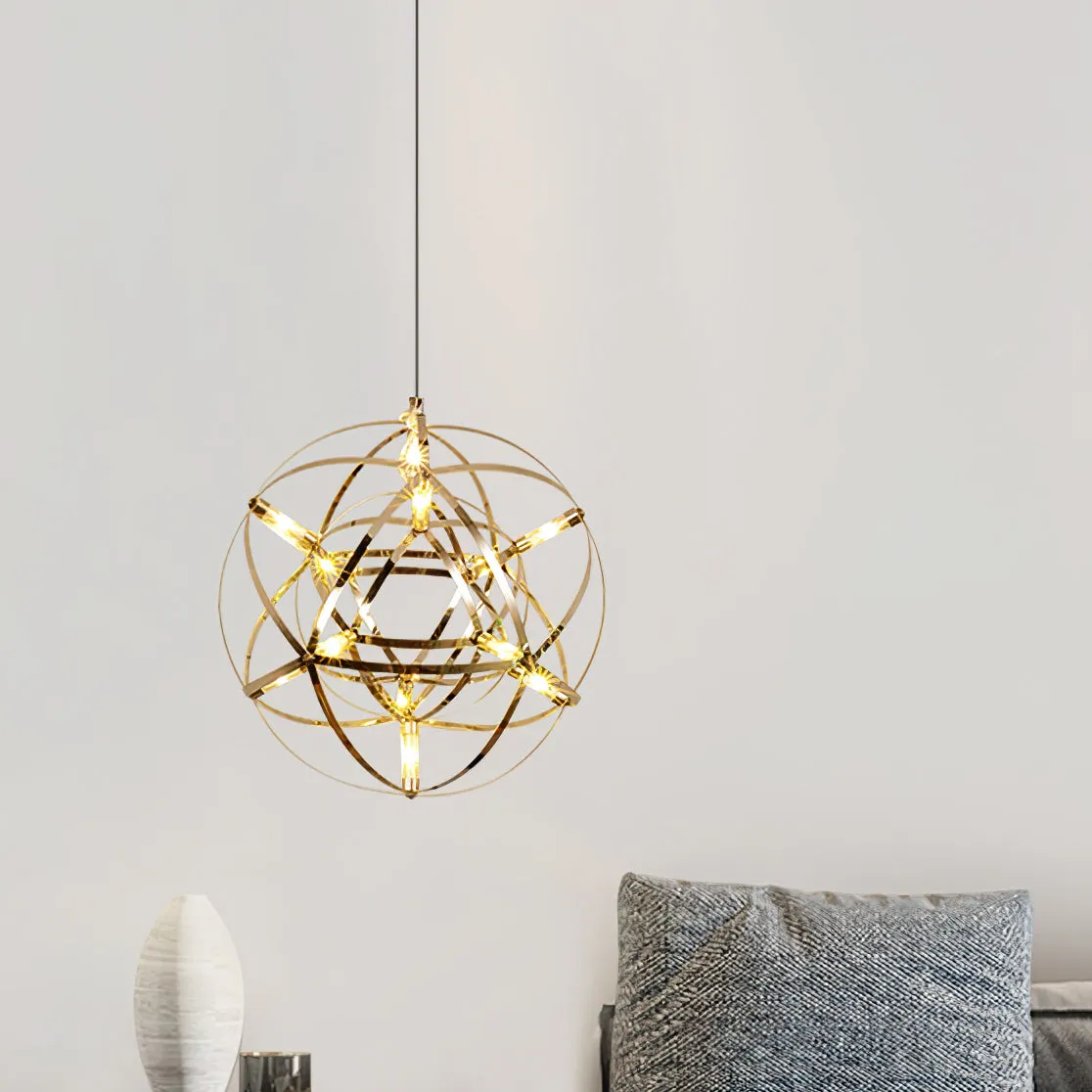 Silver Spark Ball Pendant Light