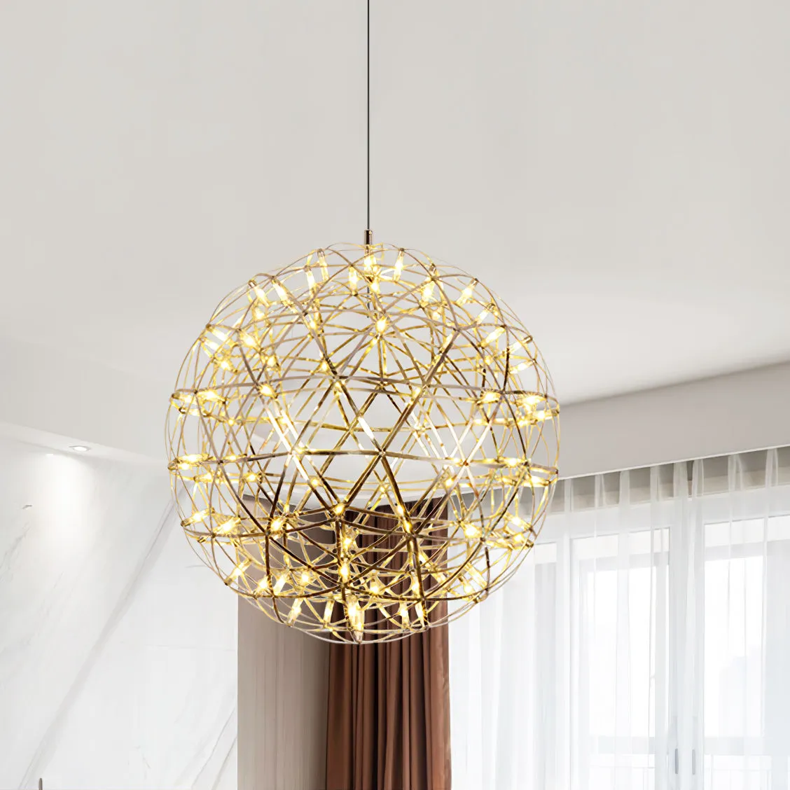 Silver Spark Ball Pendant Light