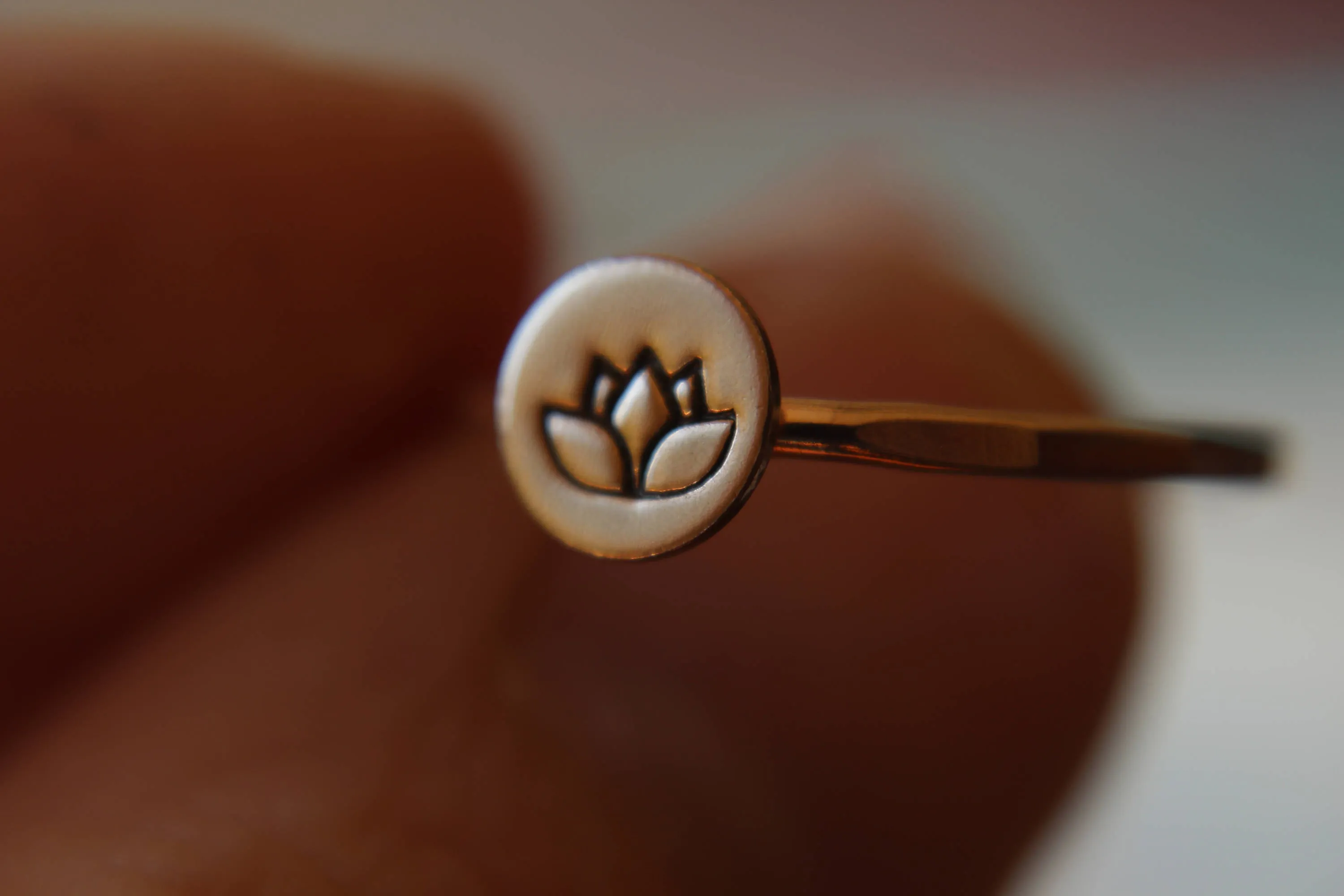 Single Lotus Stack Ring, Lotus Stack Rings, Sterling Silver Stack Rings, Rose Gold Filled Stack Ring, Stack Band Rings, Band Ring