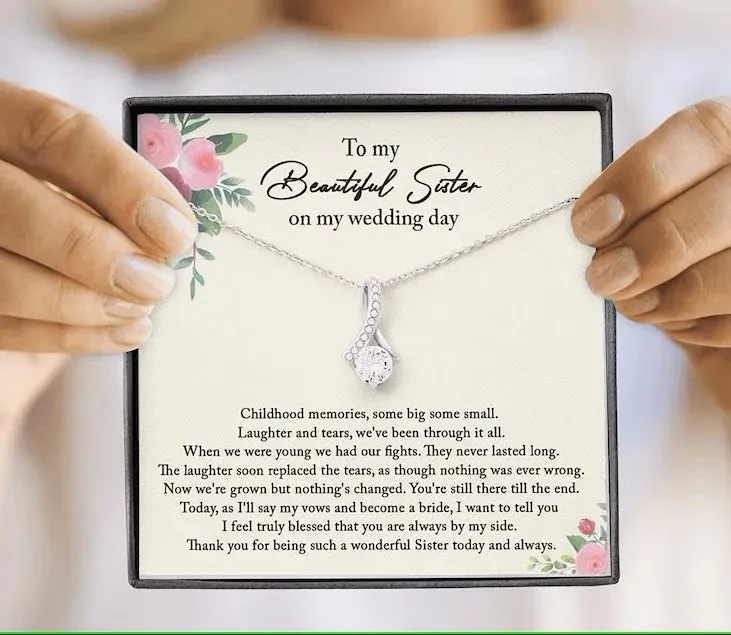 Sister Wedding Gift from Bride, Sister of the Bride Necklace, Sister Wedding Gift