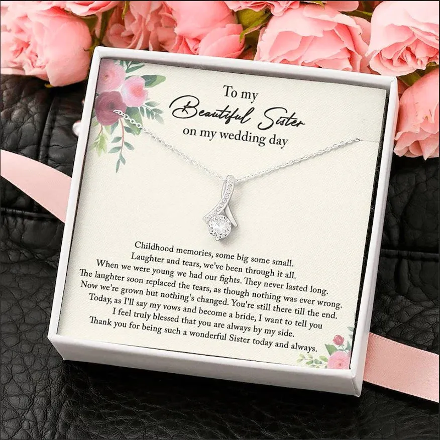 Sister Wedding Gift from Bride, Sister of the Bride Necklace, Sister Wedding Gift