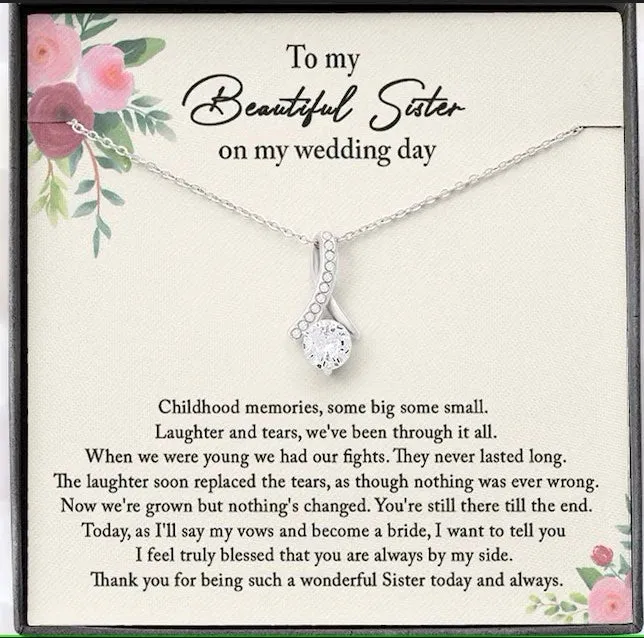 Sister Wedding Gift from Bride, Sister of the Bride Necklace, Sister Wedding Gift