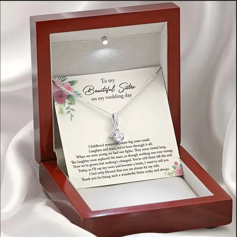 Sister Wedding Gift from Bride, Sister of the Bride Necklace, Sister Wedding Gift