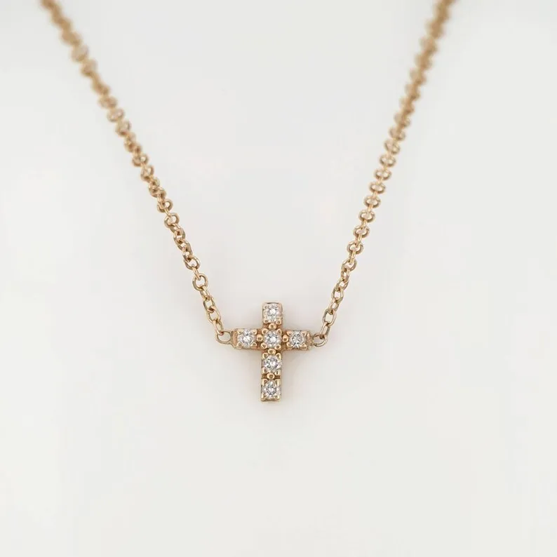 Small Diamond Cross Necklace