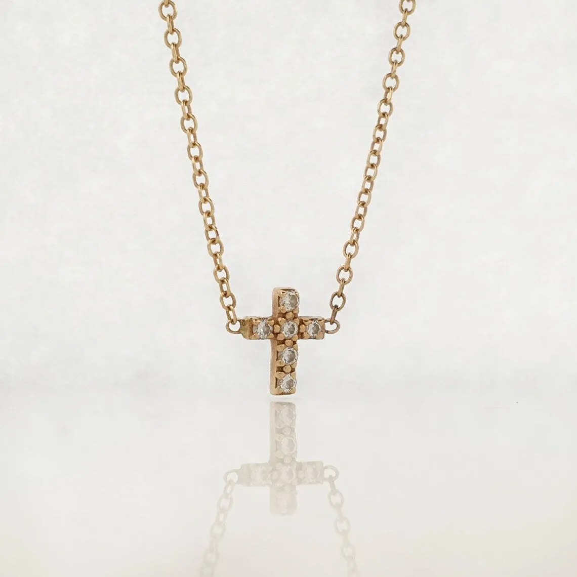 Small Diamond Cross Necklace