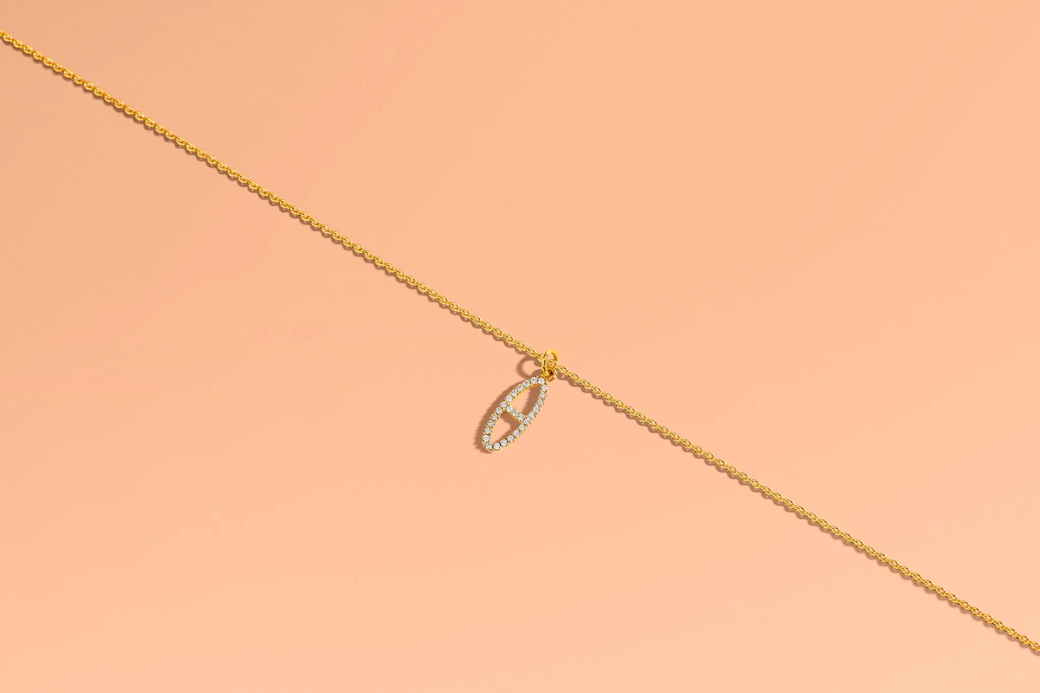 Small Diamond Kingston Charm Necklace | Gold