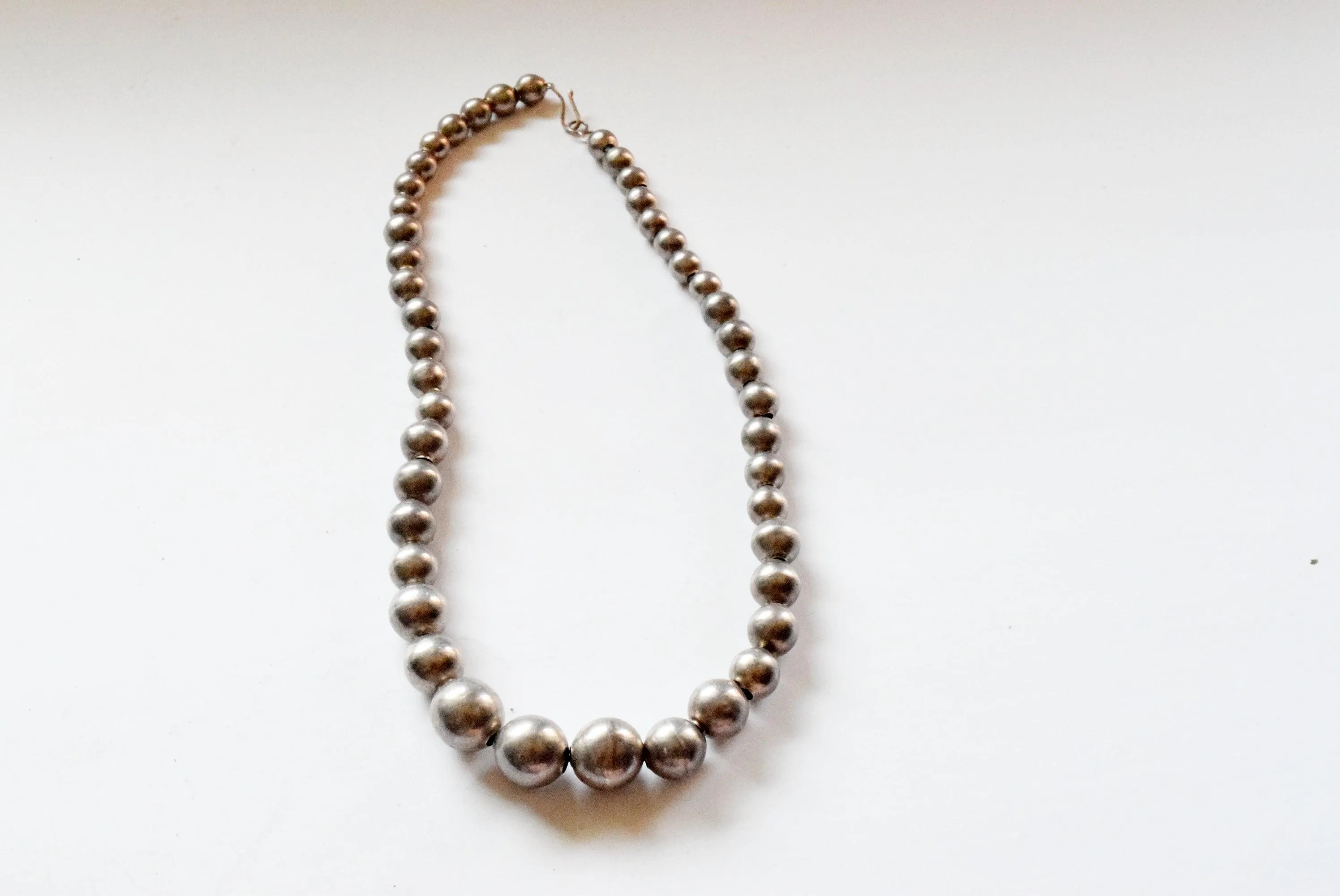 Small Vintage Silver Ball Necklace