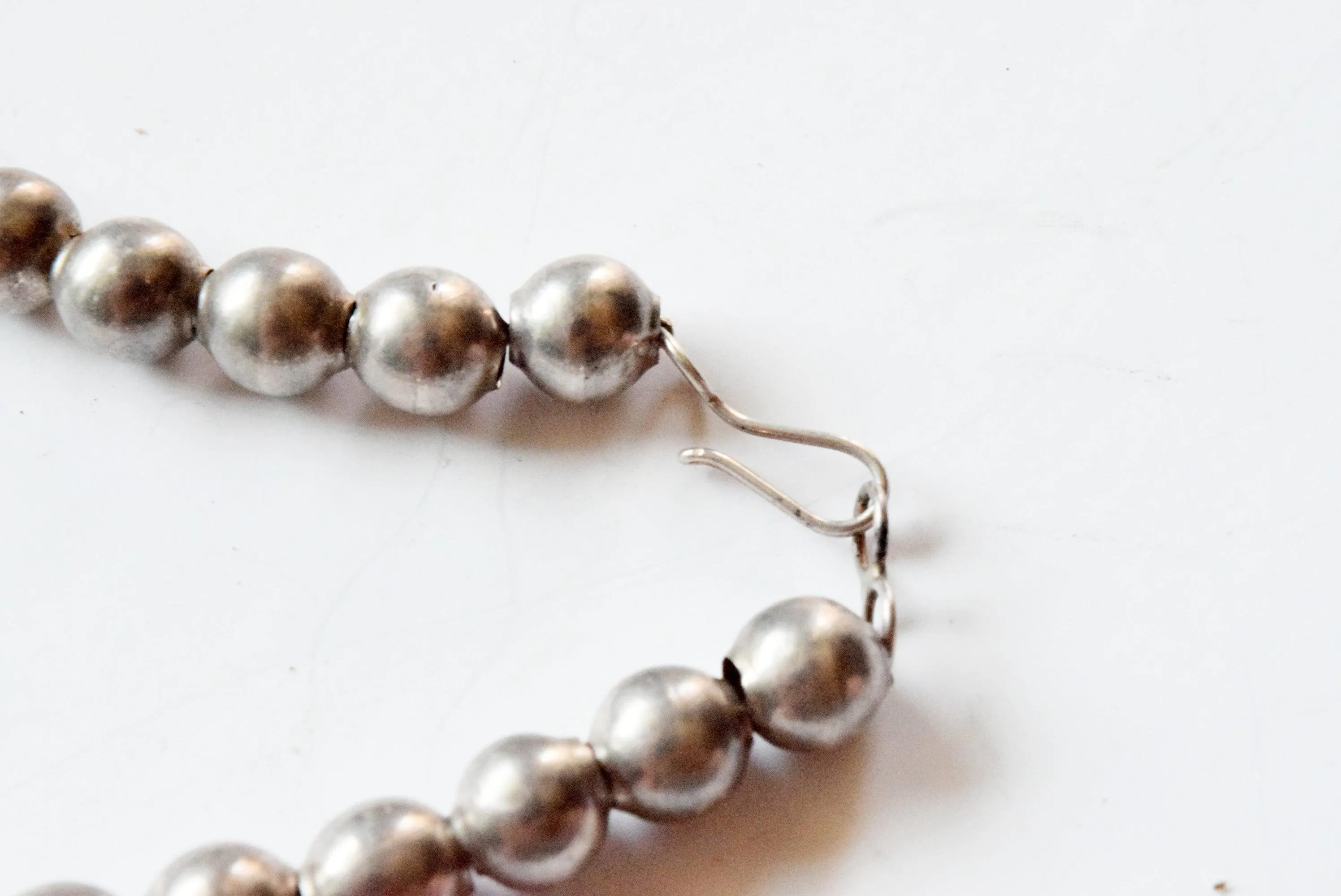 Small Vintage Silver Ball Necklace