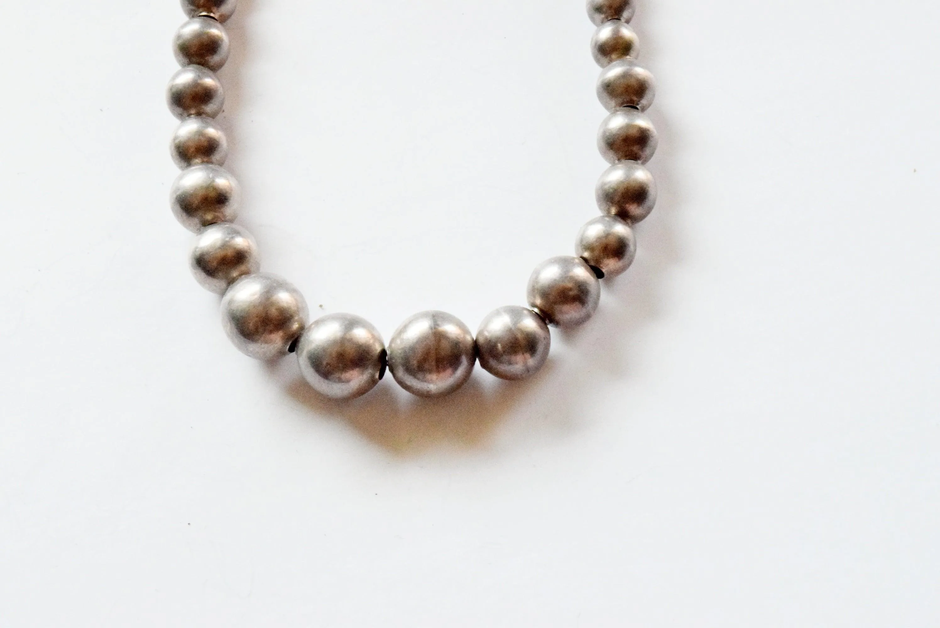 Small Vintage Silver Ball Necklace