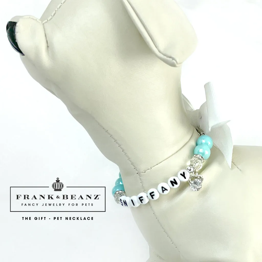 Sniffany's Pearl Dog Necklace Diamond Heart Pet Jewelry