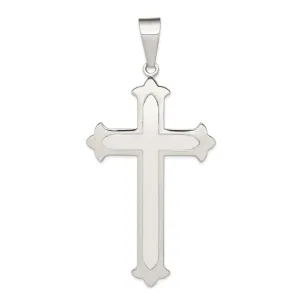 Solid Sterling Silver Polished Cross Pendant