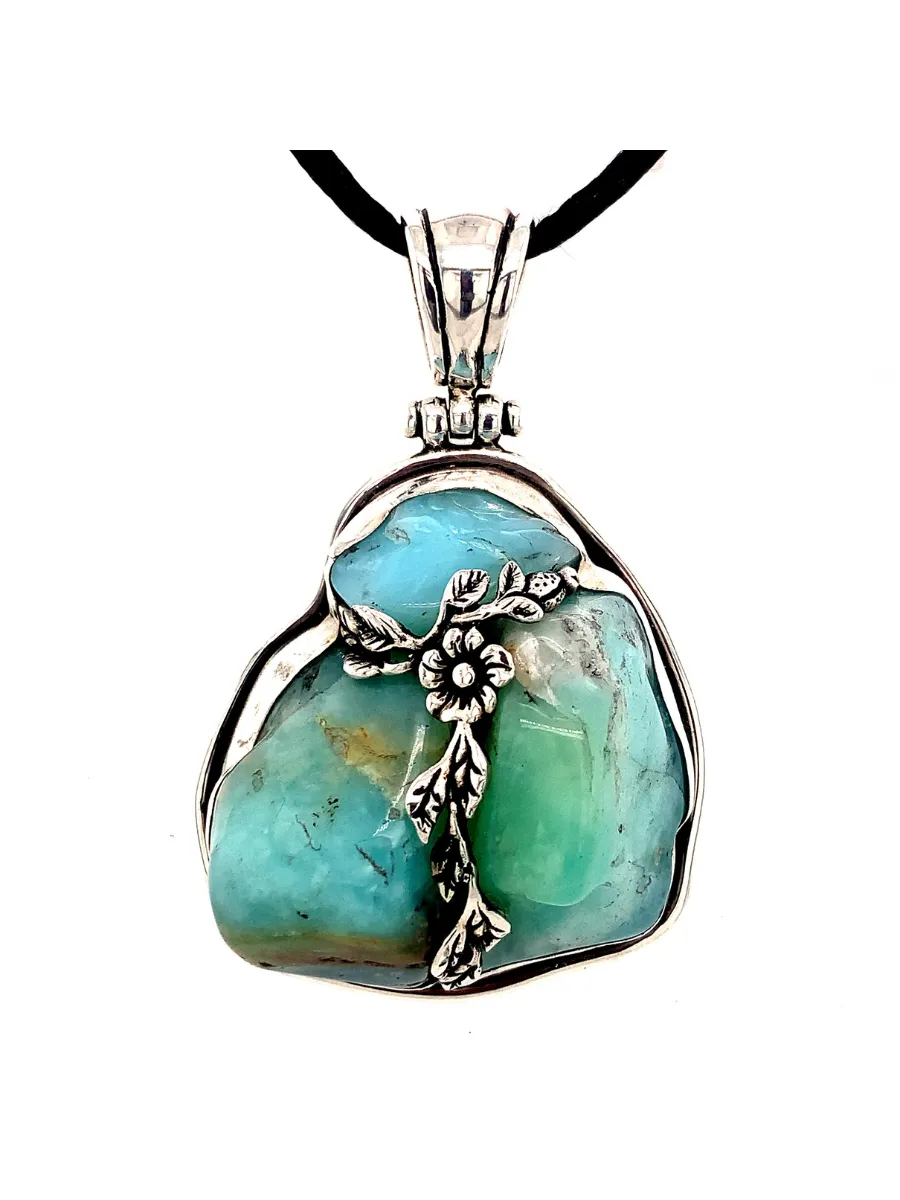 Sterling Silver & Rough Andean Opal Pendant