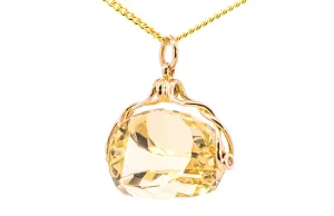 Stunning 9ct Rose Gold Citrine Spinner Pendant