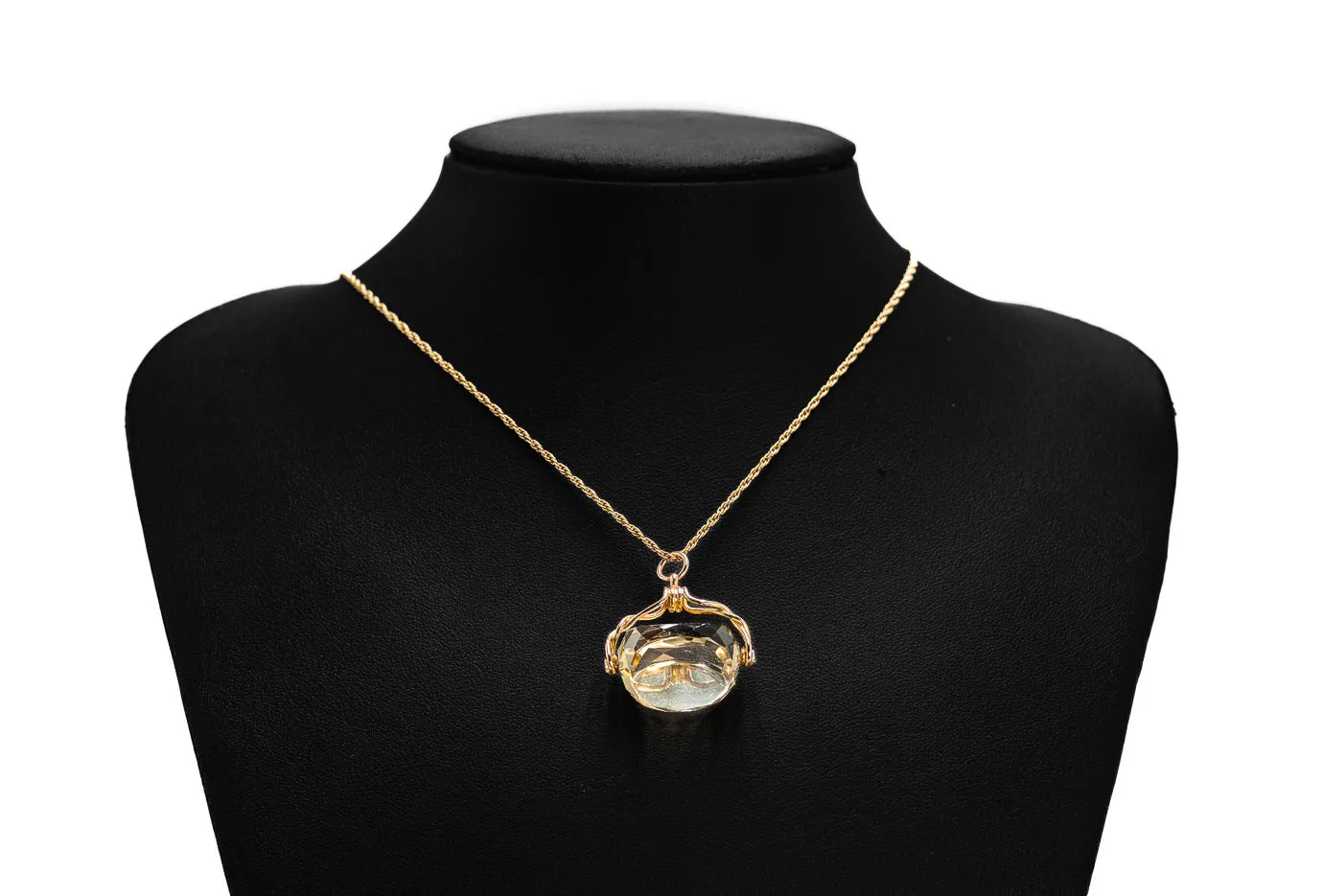 Stunning 9ct Rose Gold Citrine Spinner Pendant