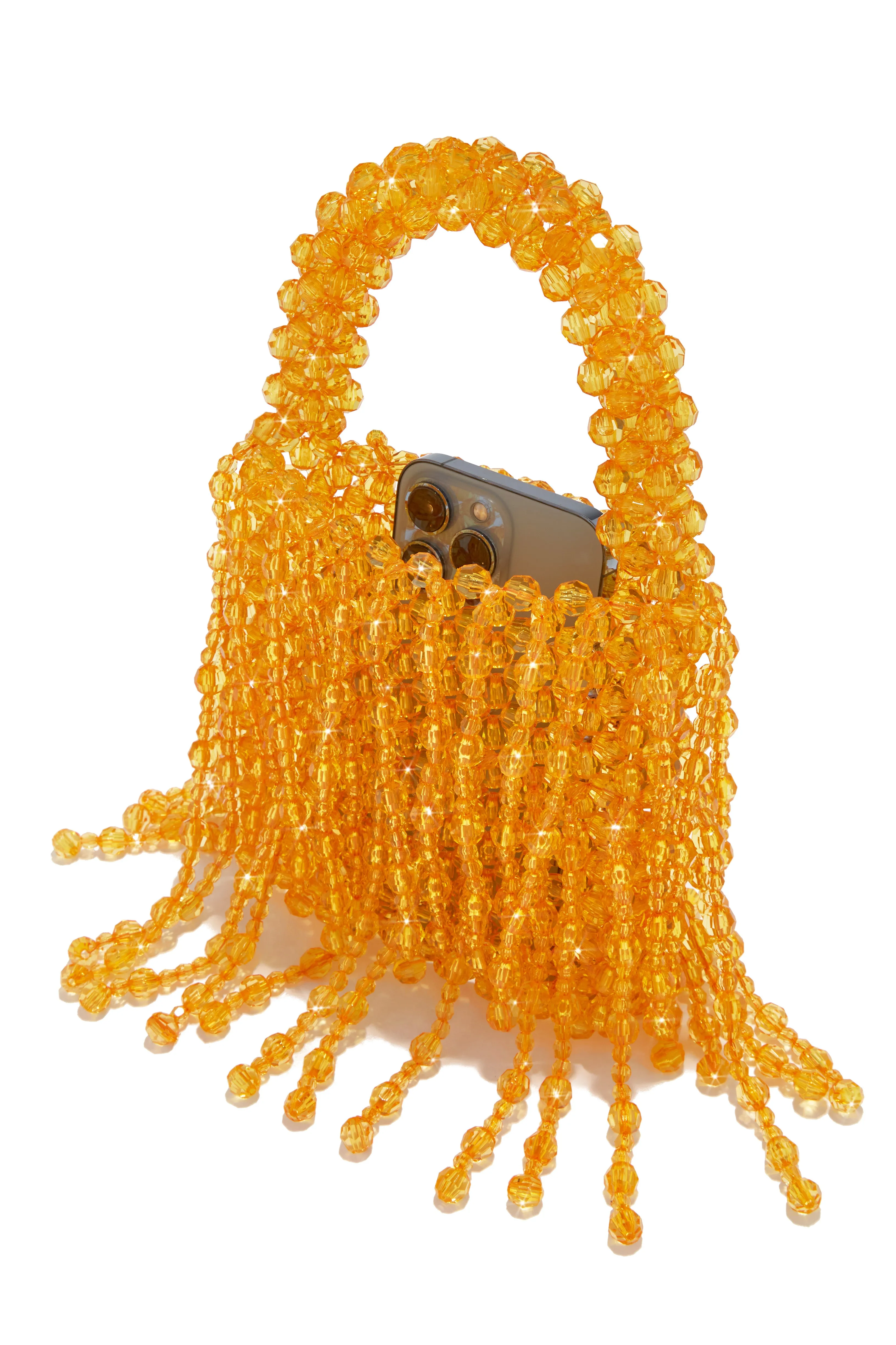 Sunsets In Capri Beaded Handbag - Orange