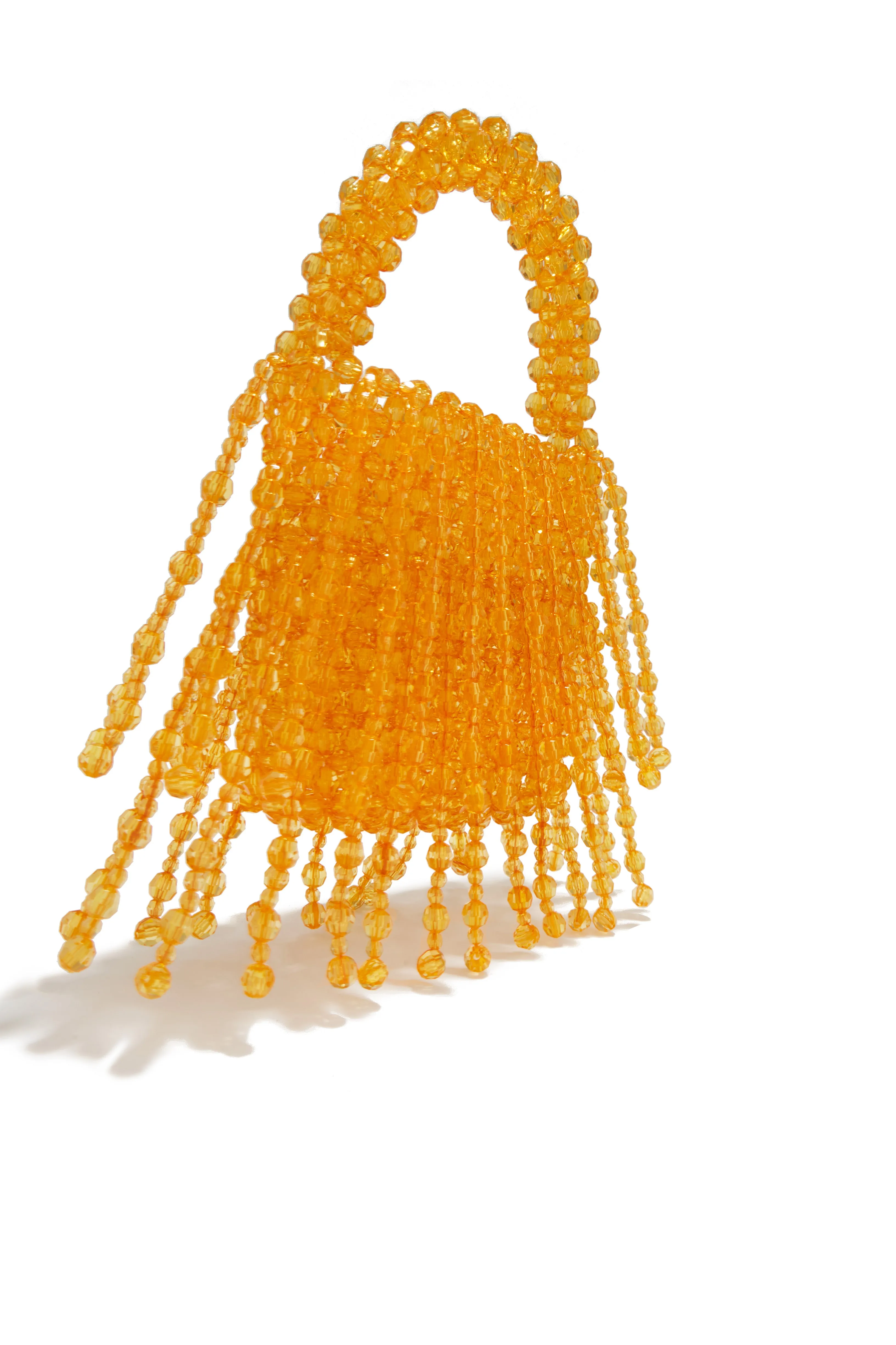 Sunsets In Capri Beaded Handbag - Orange