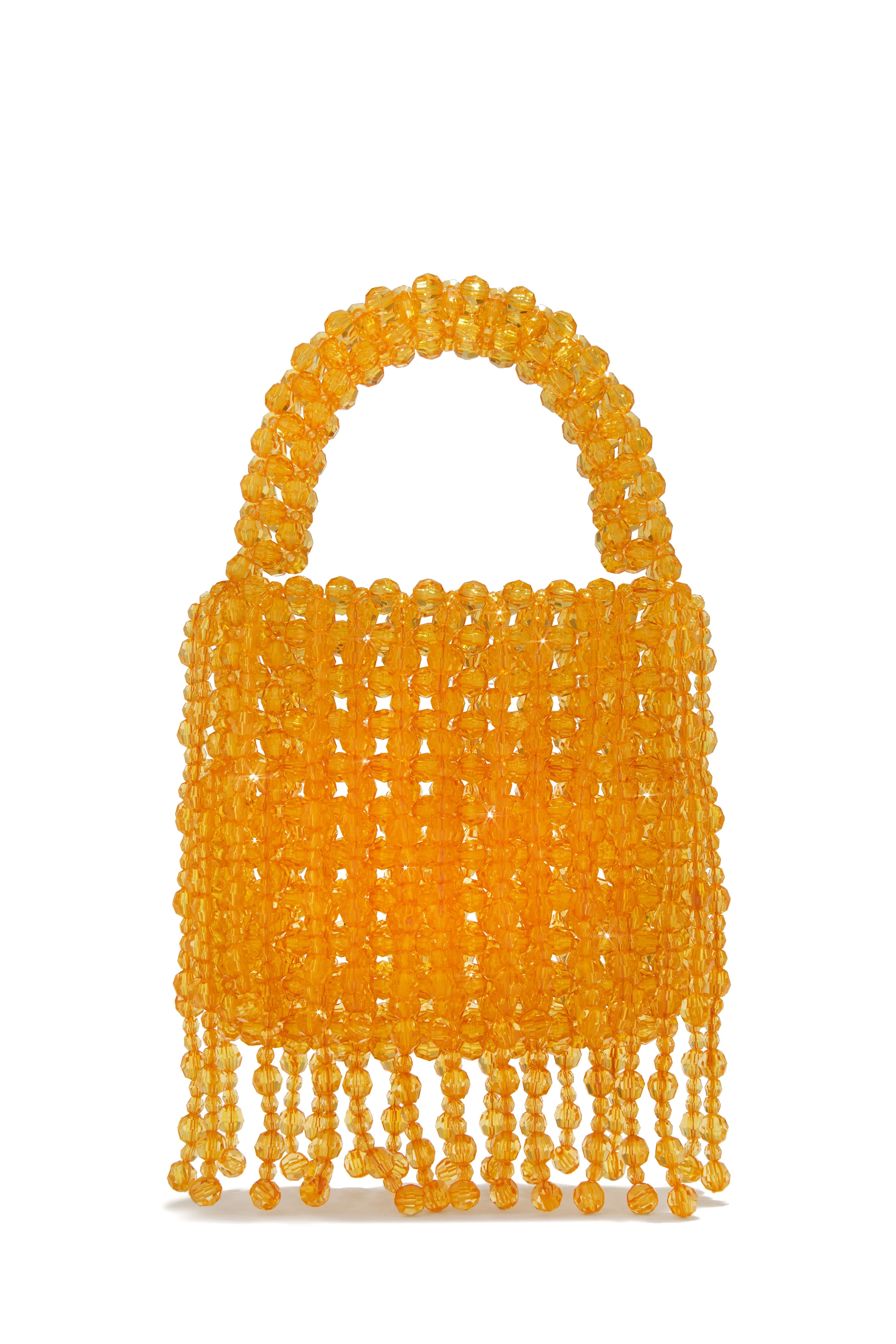 Sunsets In Capri Beaded Handbag - Orange